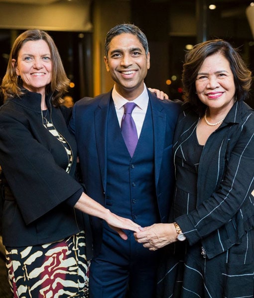 Lisa with Sunil Tulsiani and Cora Cristobal